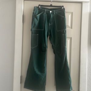 Y2K green women’s wide leg cargo pants size M